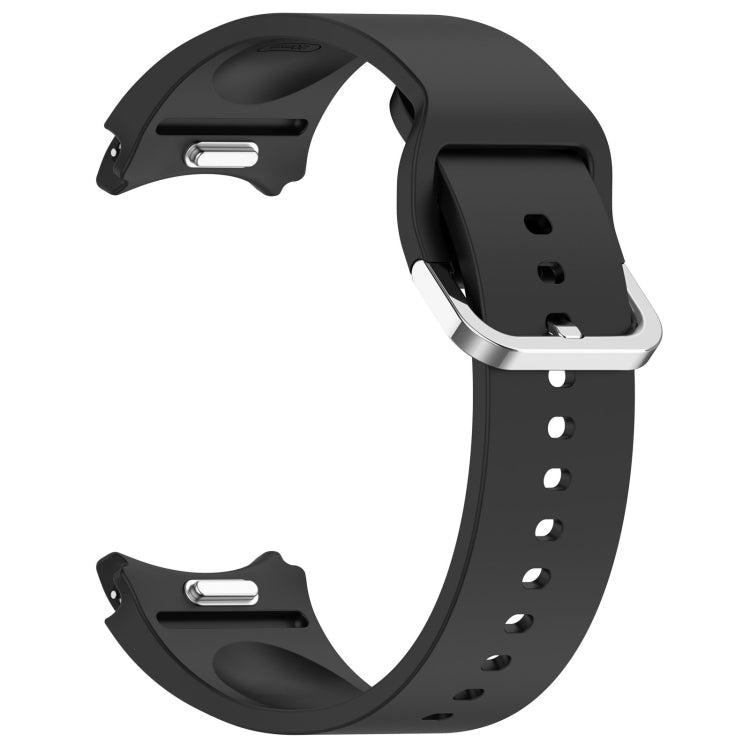 For Samsung Galaxy Watch 4 40mm Solid Color Silver Buckle Quick Release Silicone Watch Band(Black) - free shipping - PMC TechLife - Order now!