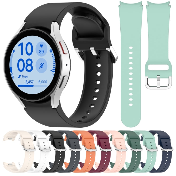 For Samsung Galaxy Watch 6 40mm Solid Color Silver Buckle Quick Release Silicone Watch Band(Black) - free shipping - PMC TechLife - Order now!