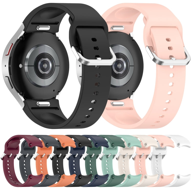 For Samsung Galaxy Watch 6 44mm Solid Color Silver Buckle Quick Release Silicone Watch Band(Grey) - free shipping - PMC TechLife - Order now!