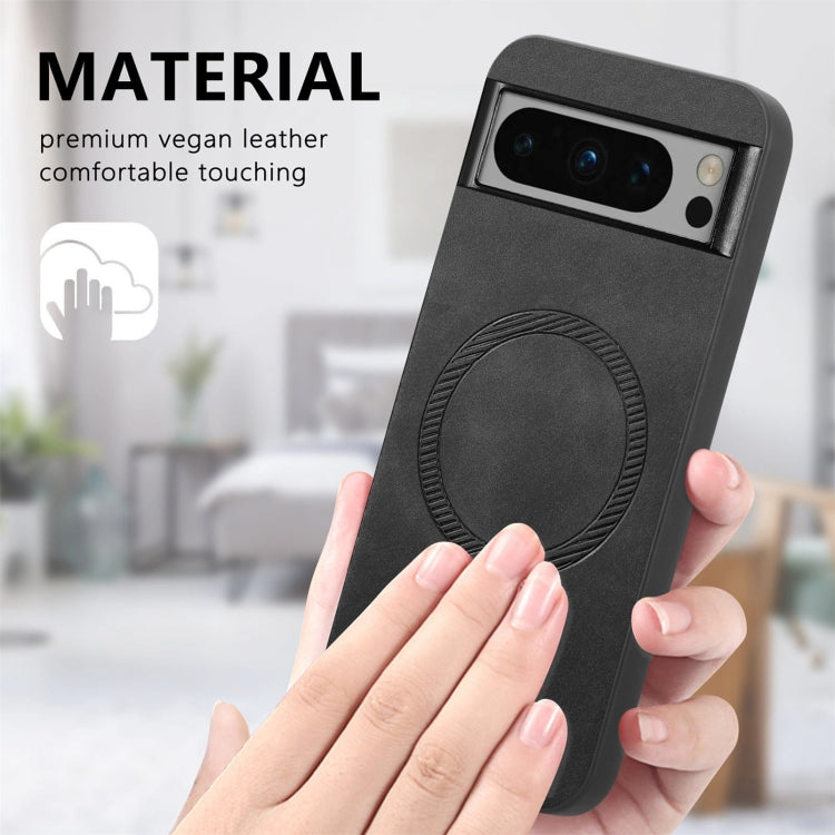 For Google Pixel 9 / 9 Pro Retro Magsafe Magnetic PU Back Cover Phone Case(Yellow) - Google Cases by PMC TechLife | Online Shopping South Africa | PMC TechLife | Buy Now Pay Later Mobicred
