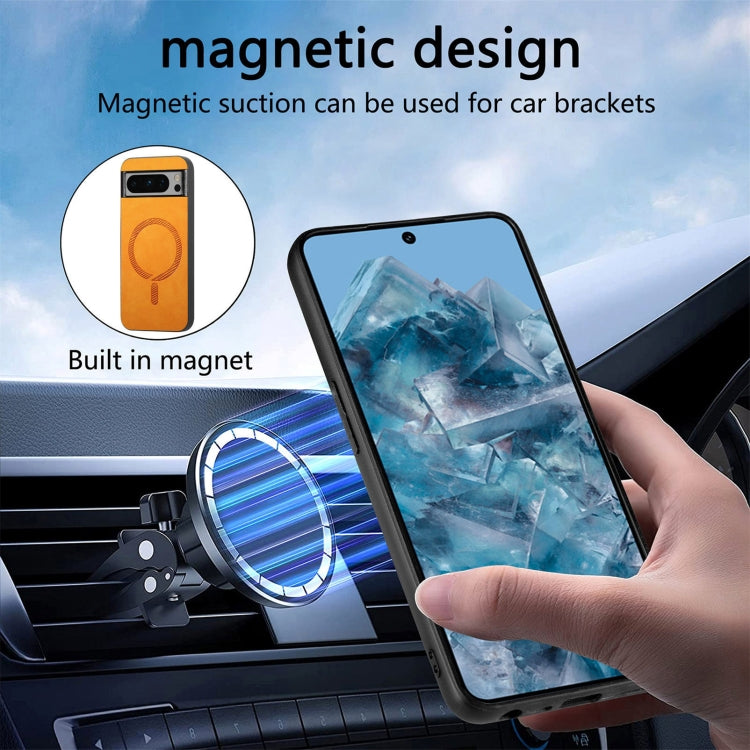 For Google Pixel 9 Pro XL Retro Magsafe Magnetic PU Back Cover Phone Case(Black) - Google Cases by PMC TechLife | Online Shopping South Africa | PMC TechLife | Buy Now Pay Later Mobicred