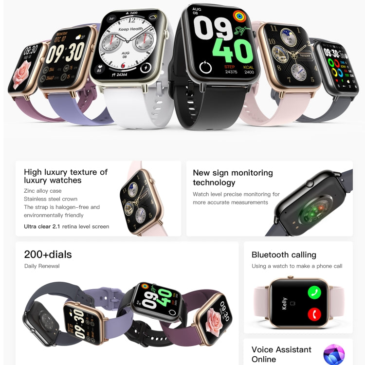 Q19 Max 2.1 inch HD Screen Waterproof Sports Business Smart Watch(Grey) - Smart Watches by PMC TechLife | Online Shopping South Africa | PMC TechLife | Buy Now Pay Later Mobicred