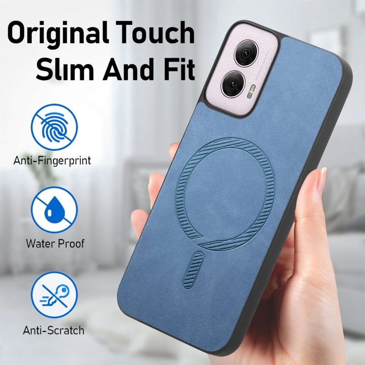 For Motorola Moto G 5G 2024 Retro Magsafe Magnetic PU Back Cover Phone Case(Purple) - Motorola Cases by PMC Jewellery | Online Shopping South Africa | PMC Jewellery | Buy Now Pay Later Mobicred