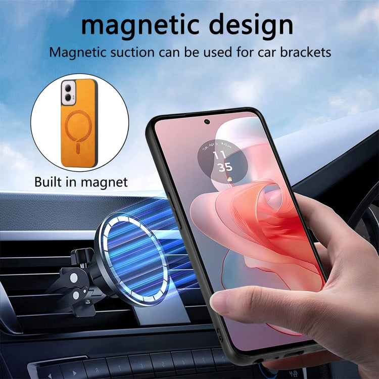 For Motorola Moto G Power 2024 5G Retro Magsafe Magnetic PU Back Cover Phone Case(Purple) - Motorola Cases by PMC Jewellery | Online Shopping South Africa | PMC Jewellery | Buy Now Pay Later Mobicred