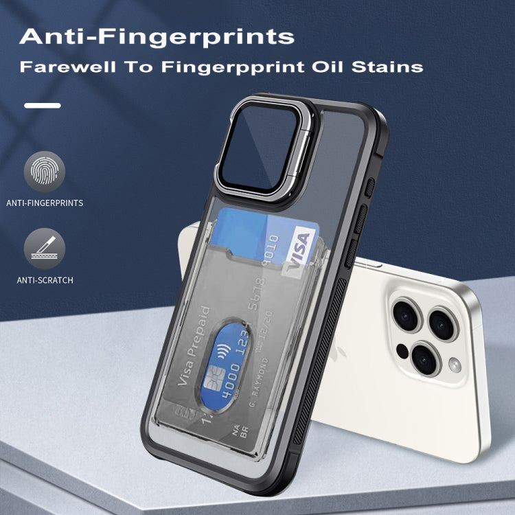 For iPhone 16 Card Bag Holder Acrylic Hybrid TPU Phone Case(White) - iPhone 16 Cases by PMC TechLife | Online Shopping South Africa | PMC TechLife | Buy Now Pay Later Mobicred