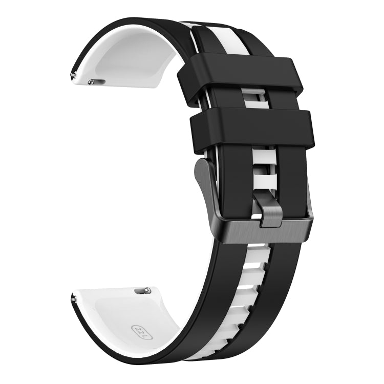 For Amazfit Active 20mm Two-Color Sports Silicone Watch Band(Black+White) - free shipping - PMC TechLife - Order now!