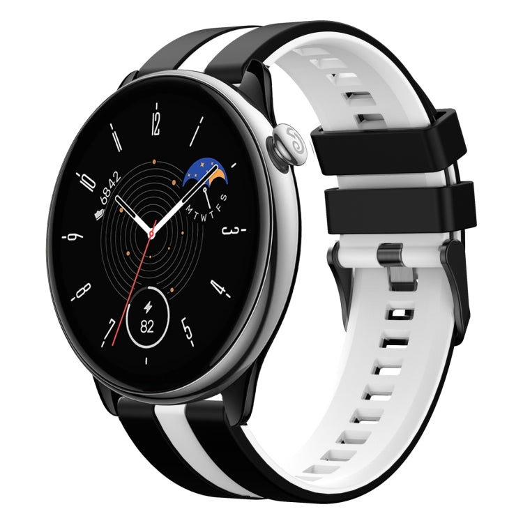 For Amazfit GTR Mini 20mm Two-Color Sports Silicone Watch Band(Black+White) - free shipping - PMC TechLife - Order now!