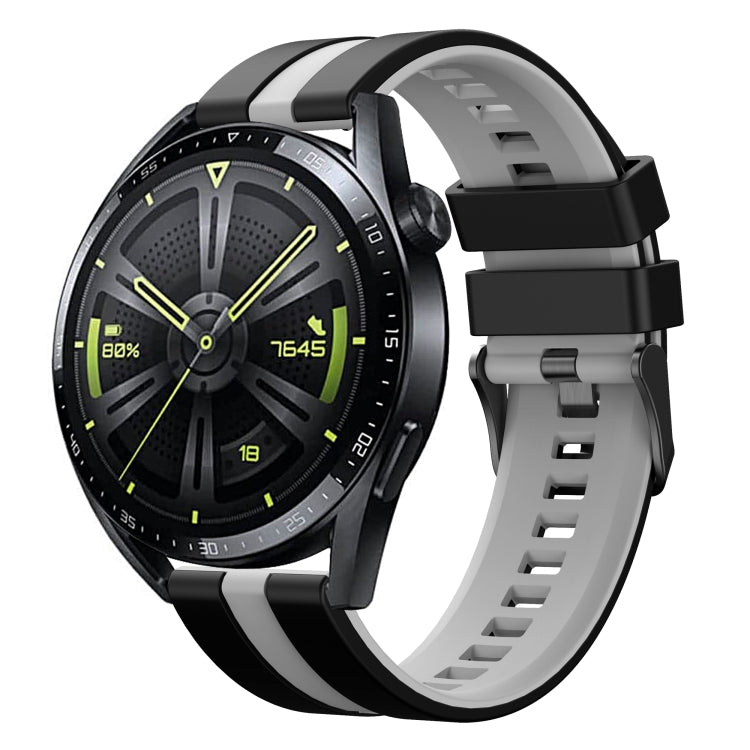 For Amazfit GTS 4 20mm Two-Color Sports Silicone Watch Band(Black+Grey) - free shipping - PMC TechLife - Order now!