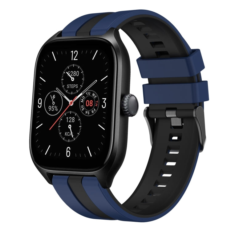 For Amazfit GTS 4 20mm Two-Color Sports Silicone Watch Band(Blue+Black) - free shipping - PMC TechLife - Order now!