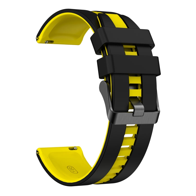 For Amazfit GTS 3 20mm Two-Color Sports Silicone Watch Band(Black+Yellow) - free shipping - PMC TechLife - Order now!