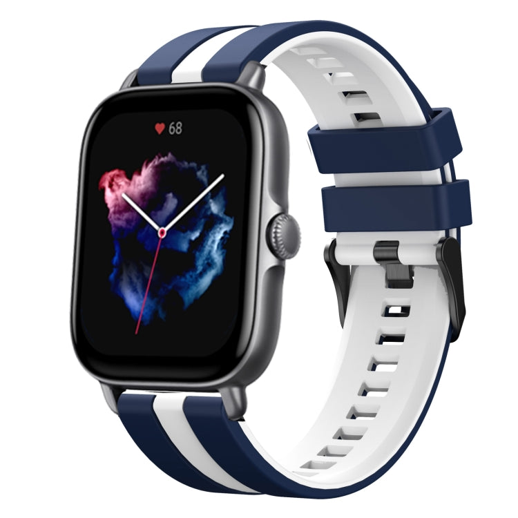 For Amazfit GTS 3 20mm Two-Color Sports Silicone Watch Band(Blue+White) - free shipping - PMC TechLife - Order now!