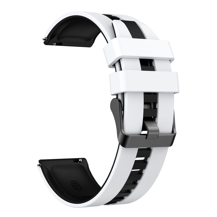 For Amazfit GTS 2E 20mm Two-Color Sports Silicone Watch Band(White+Black) - free shipping - PMC TechLife - Order now!