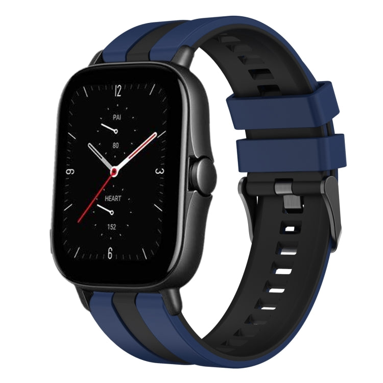 For Amazfit GTS 2E 20mm Two-Color Sports Silicone Watch Band(Blue+Black) - free shipping - PMC TechLife - Order now!