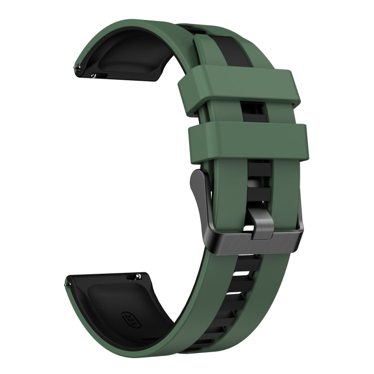 For Amazfit GTS 2 20mm Two-Color Sports Silicone Watch Band(Olive Green+Black) - free shipping - PMC TechLife - Order now!