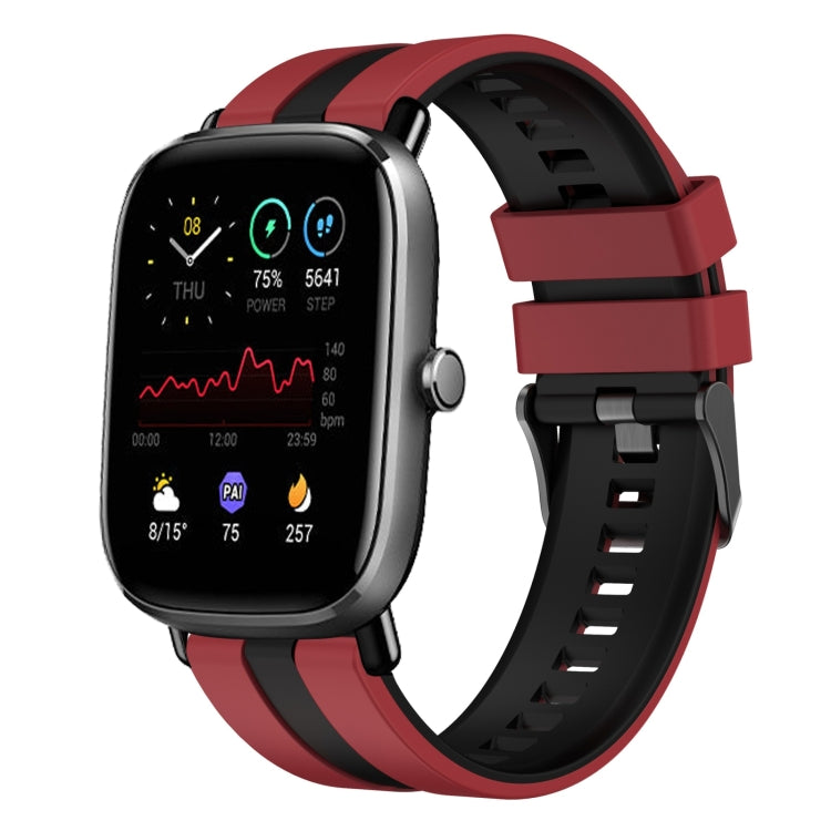 For Amazfit GTS 2 Mini 20mm Two-Color Sports Silicone Watch Band(Red+Black) - free shipping - PMC TechLife - Order now!
