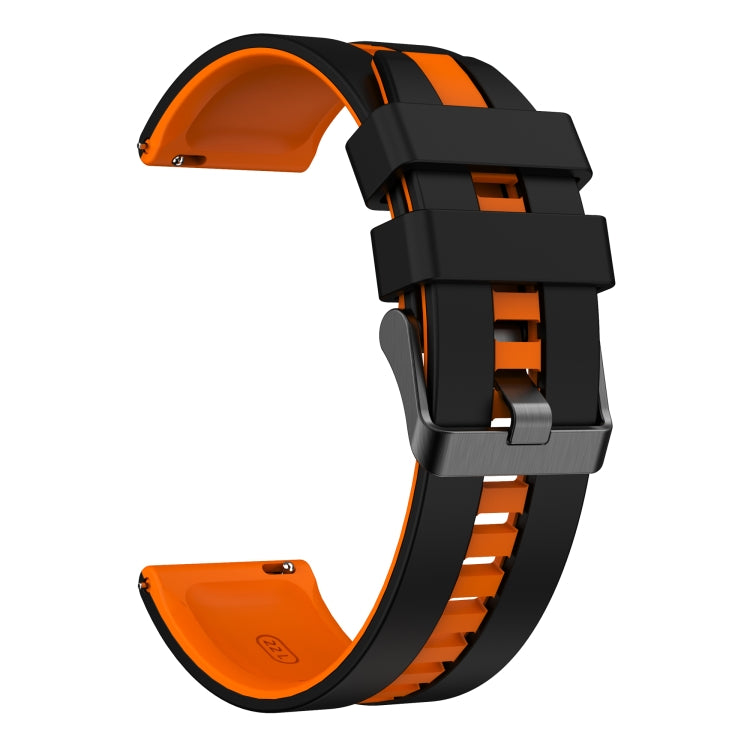 For Amazfit Pop Pro 20mm Two-Color Sports Silicone Watch Band(Black+Orange) - free shipping - PMC TechLife - Order now!
