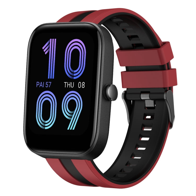 For Amazfit Bip3 20mm Two-Color Sports Silicone Watch Band(Red+Black) - free shipping - PMC TechLife - Order now!