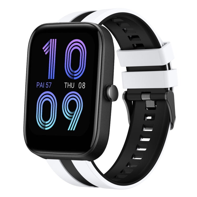 For Amazfit Bip3 Pro 20mm Two-Color Sports Silicone Watch Band(White+Black) - free shipping - PMC TechLife - Order now!