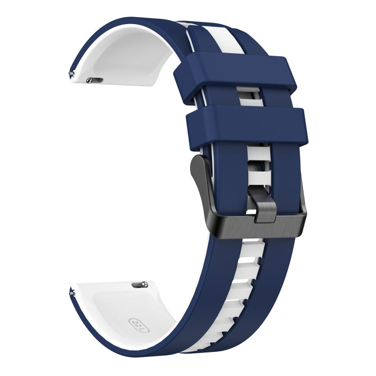 For Amazfit Bip3 Pro 20mm Two-Color Sports Silicone Watch Band(Blue+White) - free shipping - PMC TechLife - Order now!