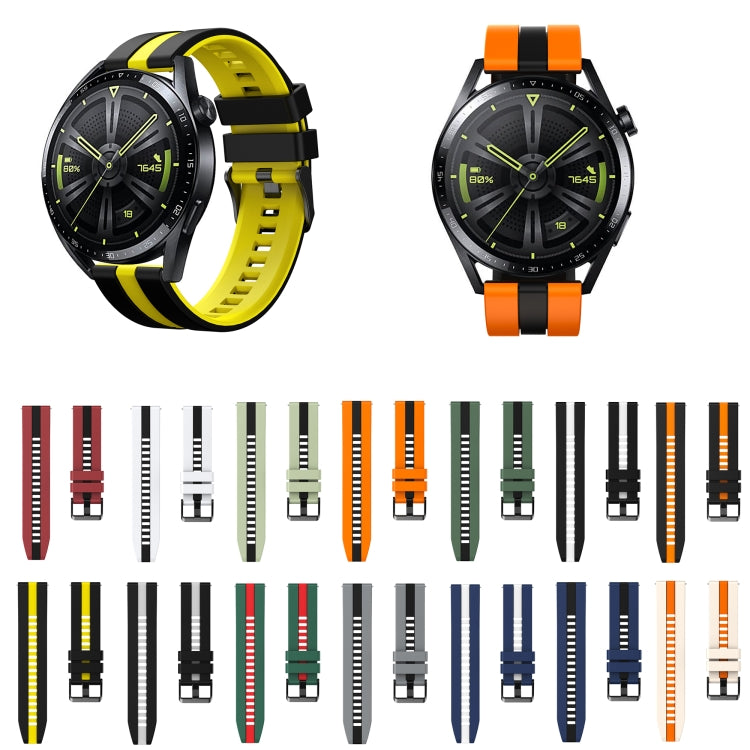 For Amazfit GTS 2 20mm Two-Color Sports Silicone Watch Band(Light Green+Black) - free shipping - PMC TechLife - Order now!