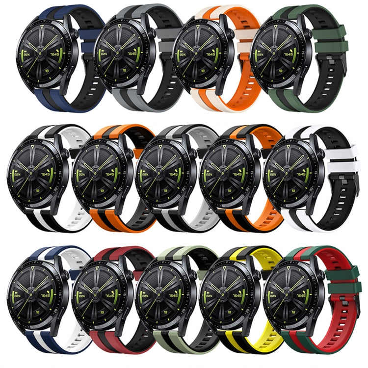 For Amazfit Pop Pro 20mm Two-Color Sports Silicone Watch Band(Black+Orange) - free shipping - PMC TechLife - Order now!