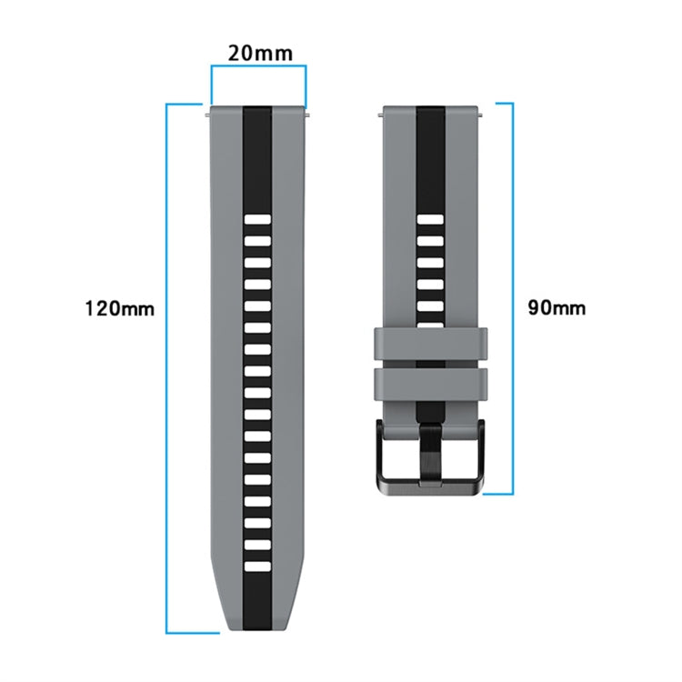 For Amazfit Bip3 Pro 20mm Two-Color Sports Silicone Watch Band(White+Black) - free shipping - PMC TechLife - Order now!