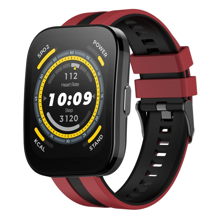 For Amazfit Bip 5 22mm Two-Color Sports Silicone Watch Band(Red+Black) - free shipping - PMC TechLife - Order now!
