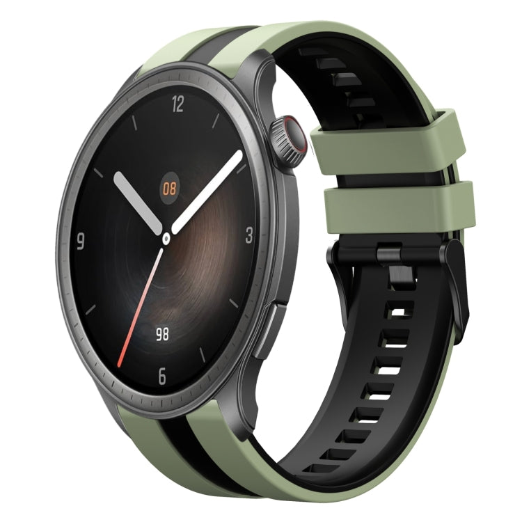 For Amazfit Balance 22mm Two-Color Sports Silicone Watch Band(Light Green+Black) - free shipping - PMC TechLife - Order now!