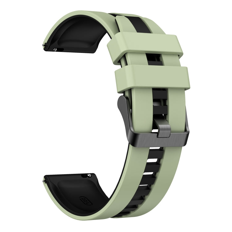 For Amazfit GTR 4 22mm Two-Color Sports Silicone Watch Band(Light Green+Black) - free shipping - PMC TechLife - Order now!