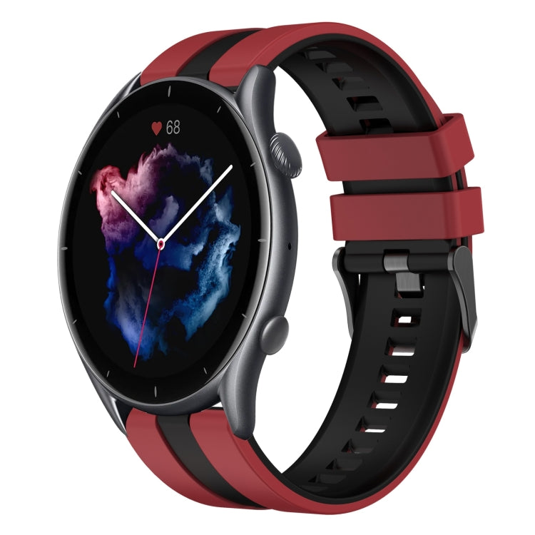 For Amazfit GTR 3 Pro 22mm Two-Color Sports Silicone Watch Band(Red+Black) - free shipping - PMC TechLife - Order now!