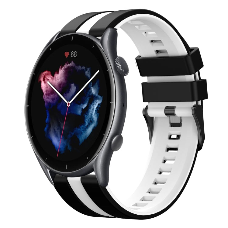 For Amazfit GTR 3 Pro 22mm Two-Color Sports Silicone Watch Band(Black+White) - free shipping - PMC TechLife - Order now!