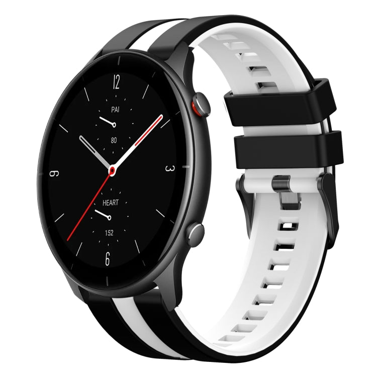 For Amazfit GTR 2e 22mm Two-Color Sports Silicone Watch Band(Black+White) - free shipping - PMC TechLife - Order now!