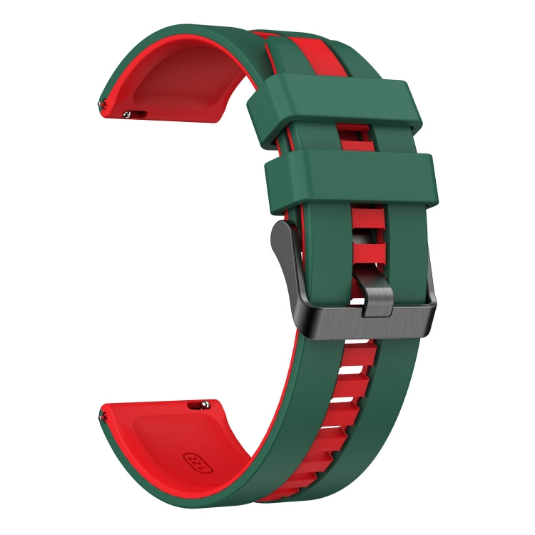 For Amazfit GTR 2e 22mm Two-Color Sports Silicone Watch Band(Green+Red) - free shipping - PMC TechLife - Order now!