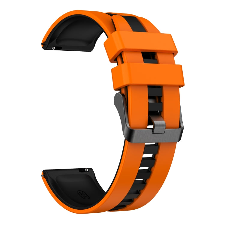 For Amazfit 3 22mm Two-Color Sports Silicone Watch Band(Orange+Black) - free shipping - PMC TechLife - Order now!