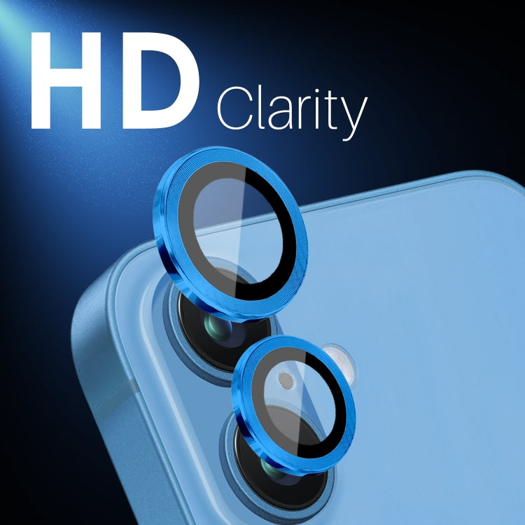 For iPhone 16 / 16 Plus NORTHJO 2 Sets 4pcs Camera Lens Protector Cover Metal Ring Film(Blue) - iPhone 16 Plus Tempered Glass by NORTHJO | Online Shopping South Africa | PMC TechLife | Buy Now Pay Later Mobicred