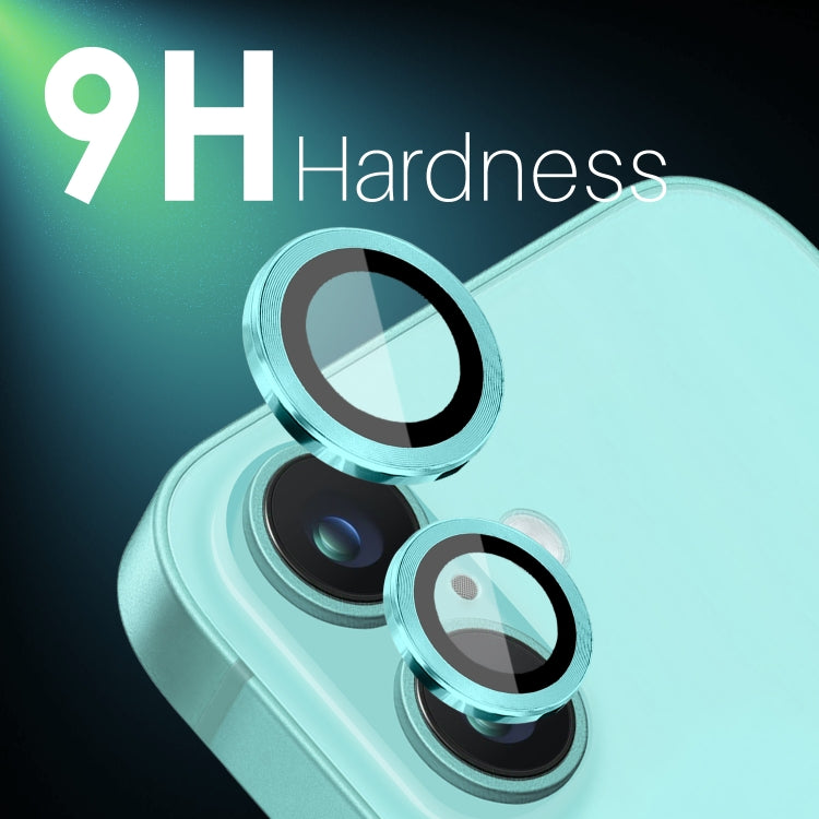 For iPhone 16 / 16 Plus NORTHJO 2 Sets 4pcs Camera Lens Protector Cover Metal Ring Film(Cyan) - iPhone 16 Plus Tempered Glass by NORTHJO | Online Shopping South Africa | PMC TechLife | Buy Now Pay Later Mobicred