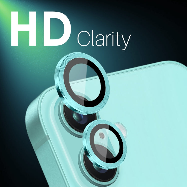 For iPhone 16 / 16 Plus NORTHJO 2 Sets 4pcs Camera Lens Protector Cover Metal Ring Film(Cyan) - iPhone 16 Plus Tempered Glass by NORTHJO | Online Shopping South Africa | PMC TechLife | Buy Now Pay Later Mobicred