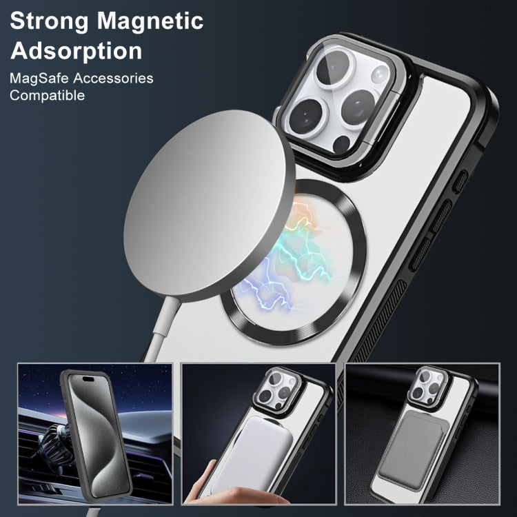 For iPhone 16 Plus Magsafe CD-grain Acrylic Hybrid TPU Phone Case(Black) - iPhone 16 Plus Cases by PMC TechLife | Online Shopping South Africa | PMC TechLife | Buy Now Pay Later Mobicred
