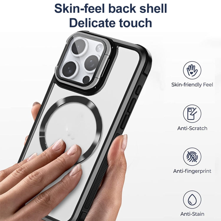 For iPhone 16 Plus Magsafe CD-grain Acrylic Hybrid TPU Phone Case(Black) - iPhone 16 Plus Cases by PMC TechLife | Online Shopping South Africa | PMC TechLife | Buy Now Pay Later Mobicred