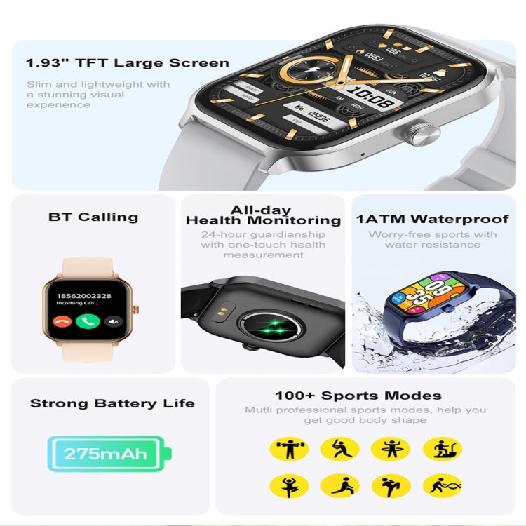 P85 1.93 inch Color Screen Smart Watch, Support Bluetooth Call / Health Monitoring(Blue) - Smart Watches by PMC TechLife | Online Shopping South Africa | PMC TechLife | Buy Now Pay Later Mobicred