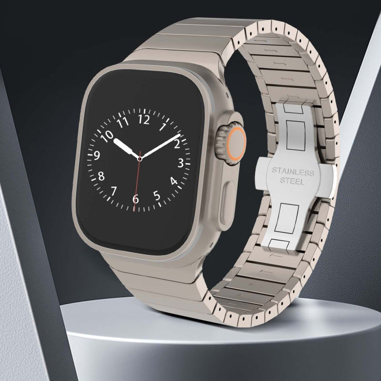 For Apple Watch Series 8 45mm One-bead Paint Alloy Butterfly Buckle Watch Band(Silver) - free shipping - PMC TechLife - Order now!