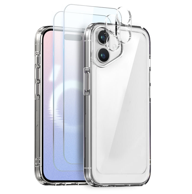 For iPhone 16 Plus NORTHJO 5 in 1 Clear Phone Case with 2pcs Screen Film + 2pcs Camera Lens Film - free shipping - PMC TechLife - Order now!