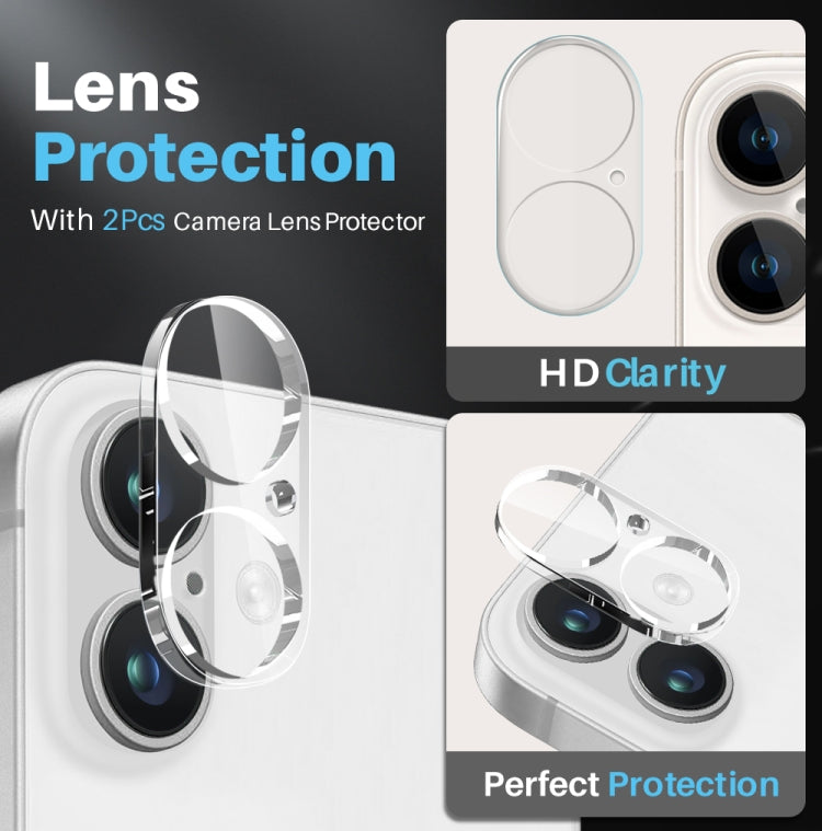 For iPhone 16 Plus NORTHJO 5 in 1 Clear Phone Case with 2pcs Screen Film + 2pcs Camera Lens Film - free shipping - PMC TechLife - Order now!