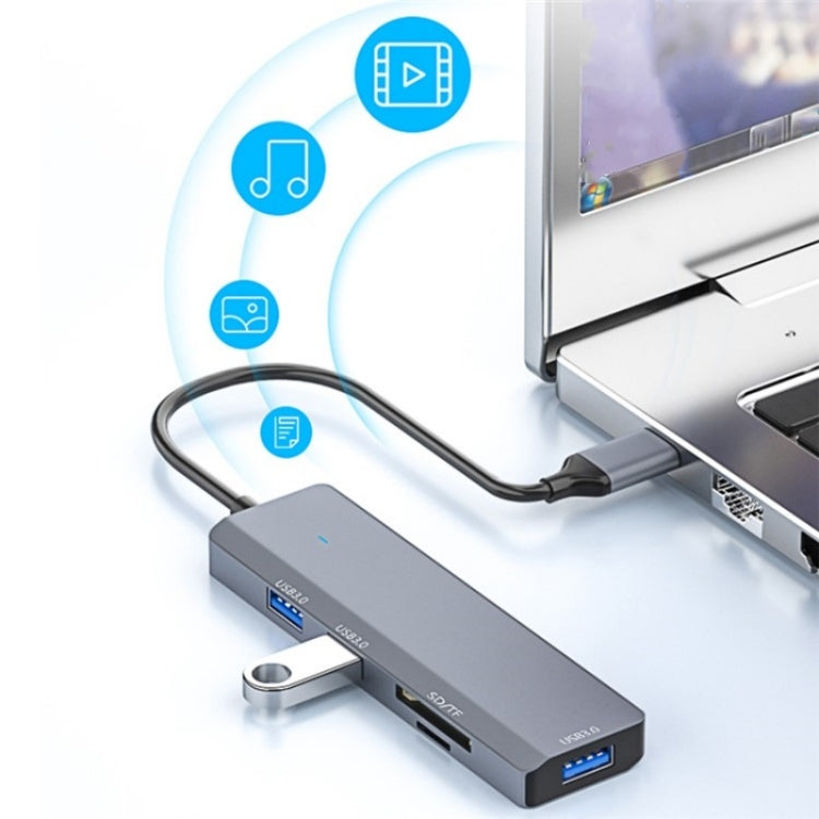 ADS-310C HUB Expansion Converter USB-C / Type-C to 3 x USB 3.0 + 2 x Card Reader Slots - Card Reader by PMC Jewellery | Online Shopping South Africa | PMC Jewellery | Buy Now Pay Later Mobicred