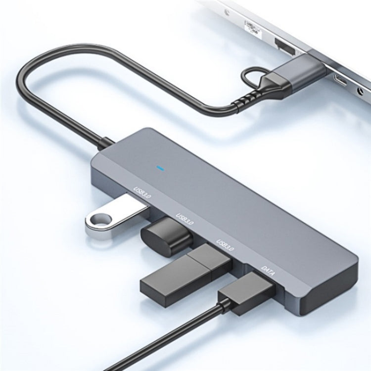 ADS-309D USB / Type-C to 3  x USB 3.0 + Type-C Data Port Expansion Hub Adapter - USB 3.0 HUB by PMC Jewellery | Online Shopping South Africa | PMC Jewellery | Buy Now Pay Later Mobicred
