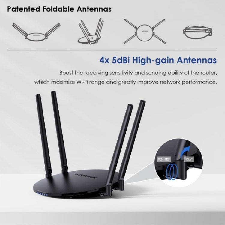 WAVLINK WN530G3 4x 5dBi Foldable Antenna AC1200 Dual Band Wireless Repeater Router, Plug:US Plug - free shipping - PMC Jewellery - Order now!