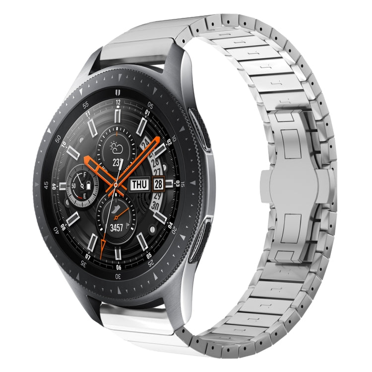 For Samsung Galaxy Watch 46mm 22mm One Bead Paint Butterfly Buckle Alloy Watch Band(Silver) - free shipping - PMC TechLife - Order now!