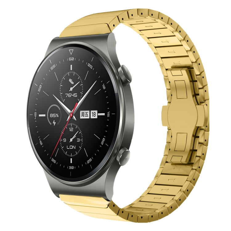 For Huawei Watch GT2 Pro 22mm One Bead Paint Butterfly Buckle Alloy Watch Band(Gold) - free shipping - PMC TechLife - Order now!