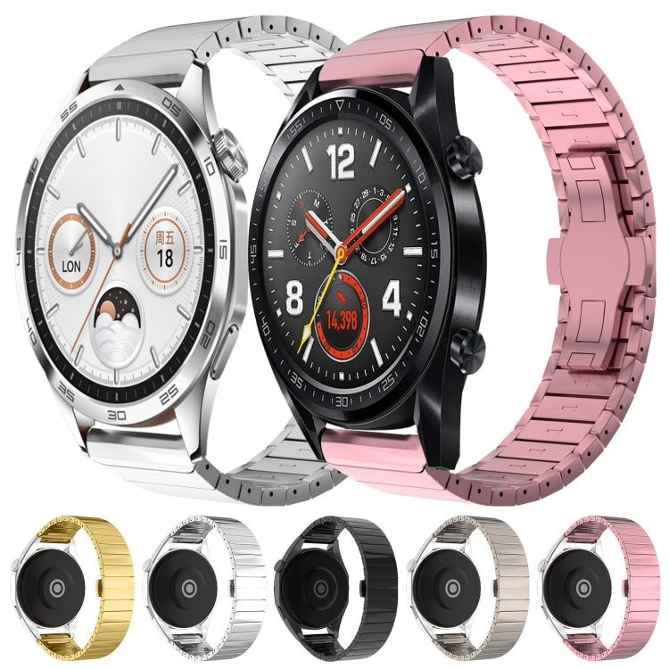 For Huawei Watch GT Runner 22mm One Bead Paint Butterfly Buckle Alloy Watch Band(Silver) - free shipping - PMC TechLife - Order now!