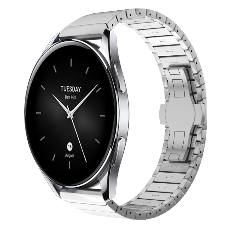 For Xiaomi Watch S2 22mm One Bead Paint Butterfly Buckle Alloy Watch Band(Silver) - free shipping - PMC TechLife - Order now!